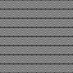 White chevron lines on black background. Zigzag image. Seamless surface pattern design with linear ornament. Curves wallpaper. Angle brackets motif. Digital paper with chevrons. Striped vector. Vector