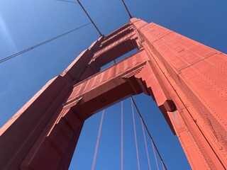 Golden Gate Bridge tower from below