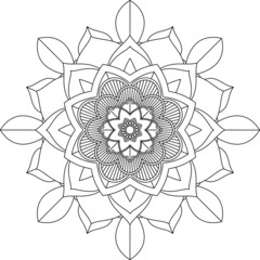 Easy Mandala coloring book simple and basic for beginners, seniors and children. Set of Mehndi flower pattern for Henna drawing and tattoo. Decoration in ethnic oriental, Indian style.