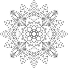Easy Mandala coloring book simple and basic for beginners, seniors and children. Set of Mehndi flower pattern for Henna drawing and tattoo. Decoration in ethnic oriental, Indian style.
