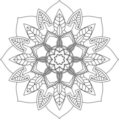 Easy Mandala coloring book simple and basic for beginners, seniors and children. Set of Mehndi flower pattern for Henna drawing and tattoo. Decoration in ethnic oriental, Indian style.