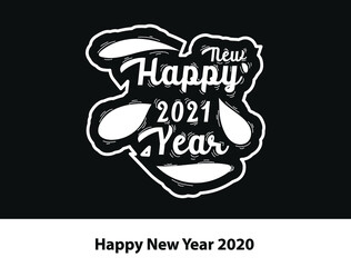 desaign cool writing to celebrate new year 2021
