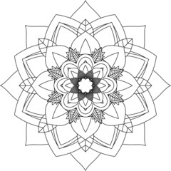 Easy Mandala coloring book simple and basic for beginners, seniors and children. Set of Mehndi flower pattern for Henna drawing and tattoo. Decoration in ethnic oriental, Indian style.
