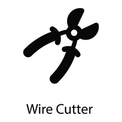 wire cutter glyph vector icon