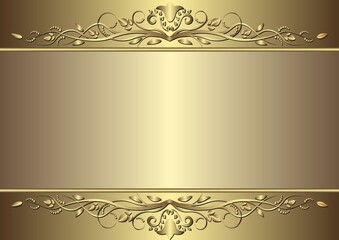 golden background with floral ornament background