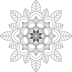 Easy Mandala coloring book simple and basic for beginners, seniors and children. Set of Mehndi flower pattern for Henna drawing and tattoo. Decoration in ethnic oriental, Indian style.
