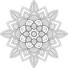 Easy Mandala coloring book simple and basic for beginners, seniors and children. Set of Mehndi flower pattern for Henna drawing and tattoo. Decoration in ethnic oriental, Indian style.