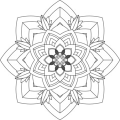 Easy Mandala coloring book simple and basic for beginners, seniors and children. Set of Mehndi flower pattern for Henna drawing and tattoo. Decoration in ethnic oriental, Indian style.