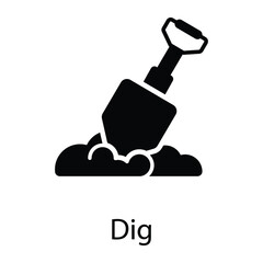 dig glyph vector icon