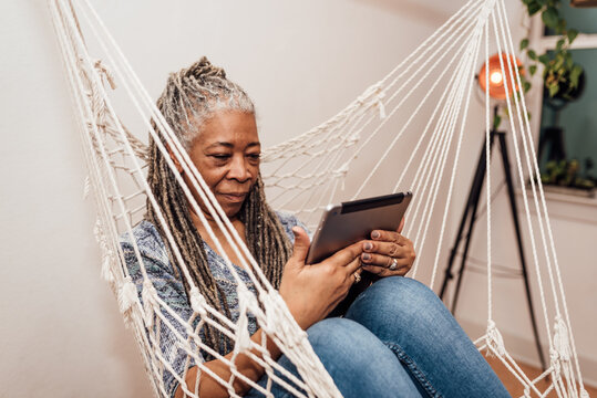 Woman in Hammock Reading
