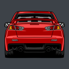 Back View Car Vector Illustration For Conceptual Design