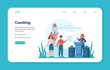 Rhetoric or elocution specialist web banner or landing page.