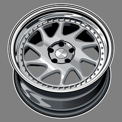 car wheel illustration for conceptual design