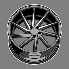 Obraz premium car wheel illustration for conceptual design