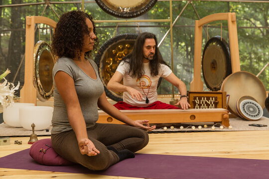 Woman meditating