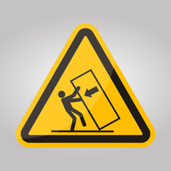 Body Crush Tip over Hazard Symbol Sign Isolate On White Background,Vector Illustration EPS.10