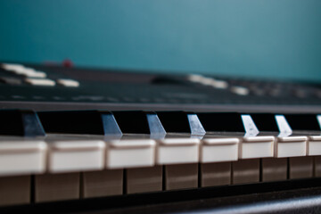 piano keys close up