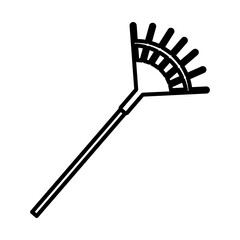 rake gardening tool line style icon