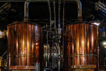 Craft beer production line in private microbrewery