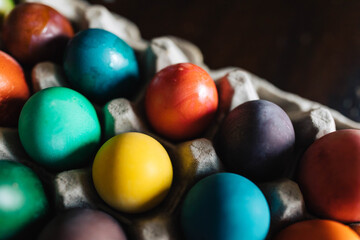 Dyeing Colorful Easter Eggs at Home with Children