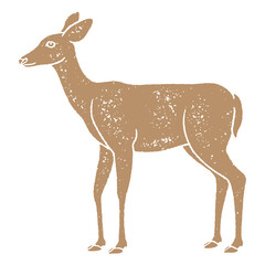 Deer illustration with grainy texture