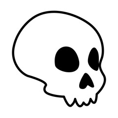 halloween head skull line style icon