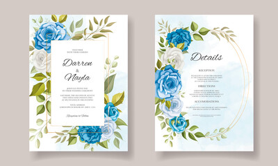 Fototapeta na wymiar Beautiful floral wedding invitation card template