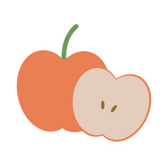 apple fresh fruit flat style icon
