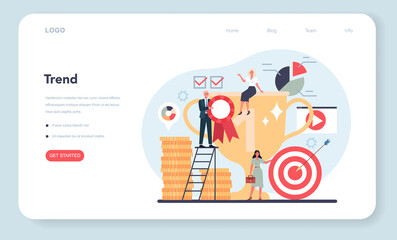 Trend watcher web banner or landing page. Specialist in tracking