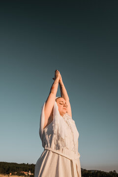 young woman practicing spirituality and healing