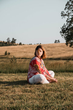 young woman practicing spirituality and healing