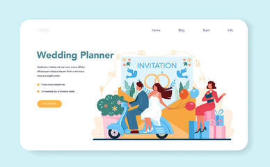 Obraz na płótnie Canvas Wedding planner web banner or landing page. Professional
