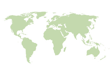 World map. Vector green template.