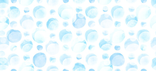 Seamless Circles Pattern. Watercolor Snowflake 