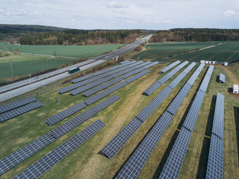 Large industrial solar array.