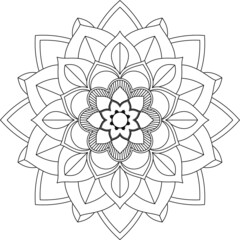 Easy Mandala coloring book simple and basic for beginners, seniors and children. Set of Mehndi flower pattern for Henna drawing and tattoo. Decoration in ethnic oriental, Indian style.