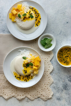 Yogurt Panna Cotta with Passion Fruit