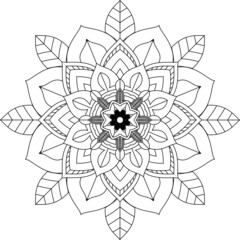 Easy Mandala coloring book simple and basic for beginners, seniors and children. Set of Mehndi flower pattern for Henna drawing and tattoo. Decoration in ethnic oriental, Indian style.