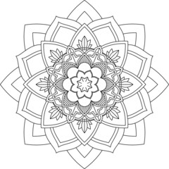 Easy Mandala coloring book simple and basic for beginners, seniors and children. Set of Mehndi flower pattern for Henna drawing and tattoo. Decoration in ethnic oriental, Indian style.