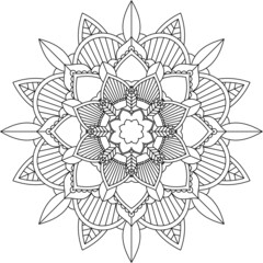 Easy Mandala coloring book simple and basic for beginners, seniors and children. Set of Mehndi flower pattern for Henna drawing and tattoo. Decoration in ethnic oriental, Indian style.