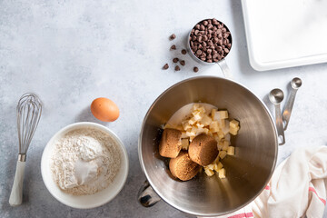 Chocolate chip cookies in the making