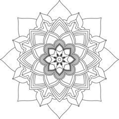 Easy Mandala coloring book simple and basic for beginners, seniors and children. Set of Mehndi flower pattern for Henna drawing and tattoo. Decoration in ethnic oriental, Indian style.