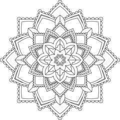 Easy Mandala coloring book simple and basic for beginners, seniors and children. Set of Mehndi flower pattern for Henna drawing and tattoo. Decoration in ethnic oriental, Indian style.