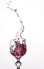 splash of drink in a beautiful crystal glass