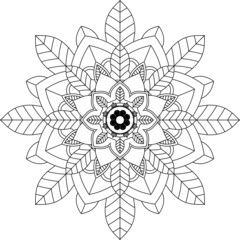 Easy Mandala coloring book simple and basic for beginners, seniors and children. Set of Mehndi flower pattern for Henna drawing and tattoo. Decoration in ethnic oriental, Indian style.