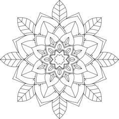 Easy Mandala coloring book simple and basic for beginners, seniors and children. Set of Mehndi flower pattern for Henna drawing and tattoo. Decoration in ethnic oriental, Indian style.