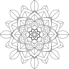 Easy Mandala coloring book simple and basic for beginners, seniors and children. Set of Mehndi flower pattern for Henna drawing and tattoo. Decoration in ethnic oriental, Indian style.