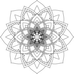 Easy Mandala coloring book simple and basic for beginners, seniors and children. Set of Mehndi flower pattern for Henna drawing and tattoo. Decoration in ethnic oriental, Indian style.