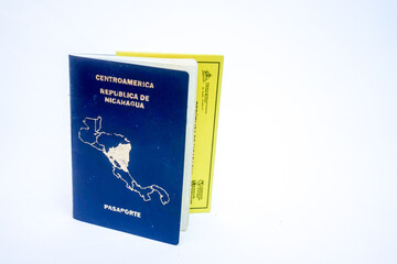 Nicaragua passport isolated with blank background