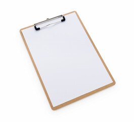 A clipboard with white paper on a white background - Powered by Adobe